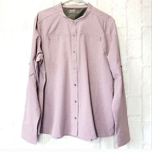HI-TEC Moisture Wicking Button-down Top Hiking Outdoor Apparel - Picture 1 of 9